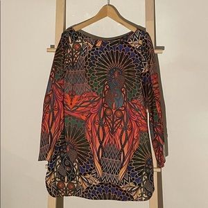 Brazilian brand flowy long sleeve short dress